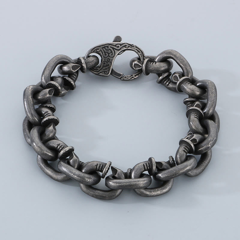 KarmaRipple's Square Rivets Titanium Steel Good Fortune Balance Bracelet p14