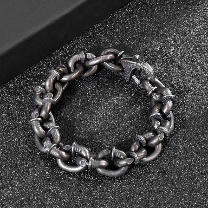 KarmaRipple's Square Rivets Titanium Steel Good Fortune Balance Bracelet p7