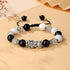 999 Sterling Silver Black Obsidian White Turquoise Black Rutilated Quartz(Wrist Circumference: 20-25cm)