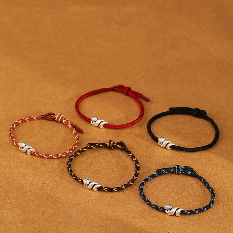KarmaRipple's 999 Sterling Silver Year of the Snake Handmade Bronze Coin Protection Woven Bracelet p19