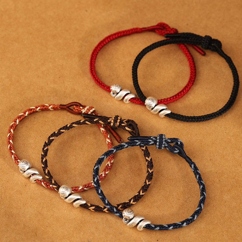 KarmaRipple's 999 Sterling Silver Year of the Snake Handmade Bronze Coin Protection Woven Bracelet p20