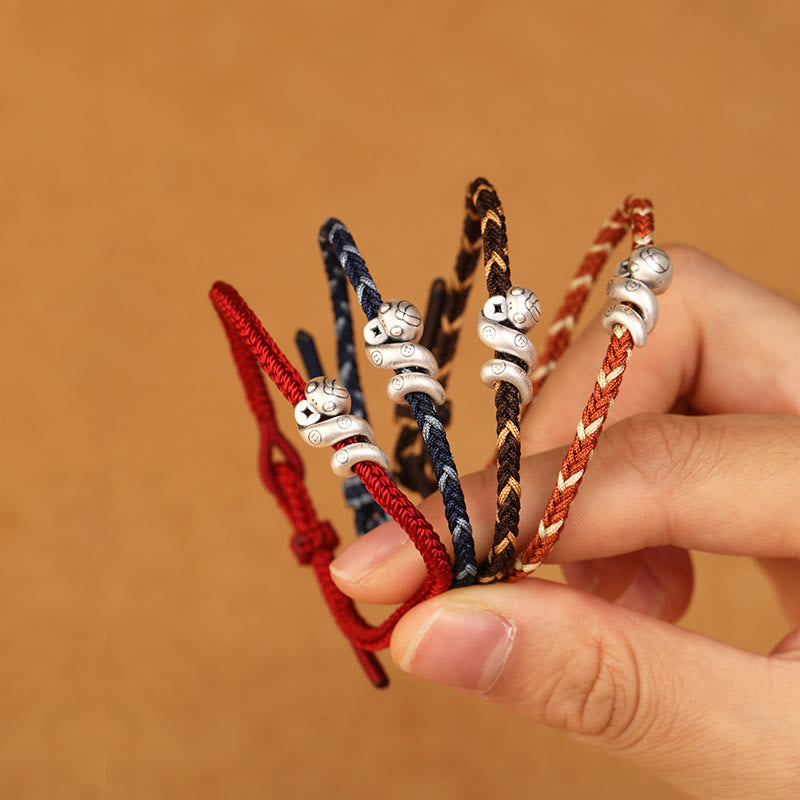 KarmaRipple's 999 Sterling Silver Year of the Snake Handmade Bronze Coin Protection Woven Bracelet p7