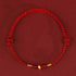 999 Gold Anklet(Circumference 19-23cm) / Dark Red Rope