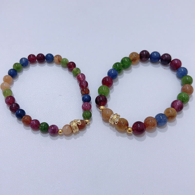 KarmaRipple's Tourmaline Gold Plated Bronze Year of the Snake Love Bracelet p4