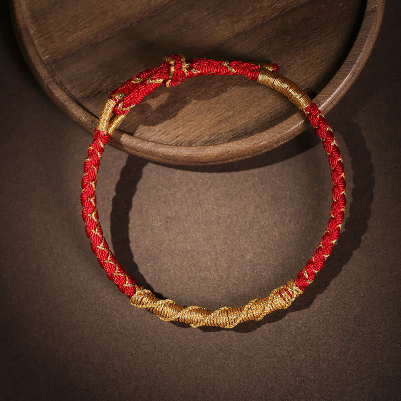 KarmaRipple's Tibetan Colorful Gold Thread Dragon Scale Weave Protection Woven Bracelet p2