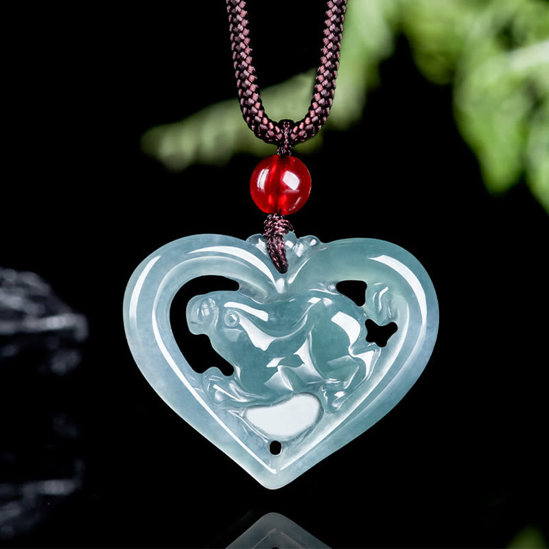KarmaRipple's Authentic Jade Love Heart Rabbit Fortune Pendant Necklace p7