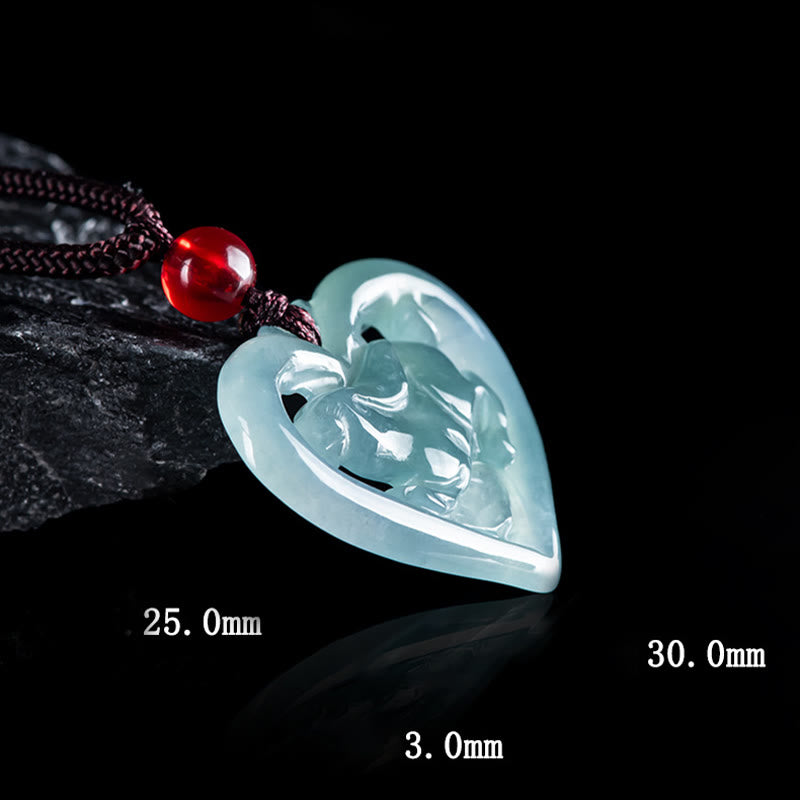 KarmaRipple's Authentic Jade Love Heart Rabbit Fortune Pendant Necklace p8