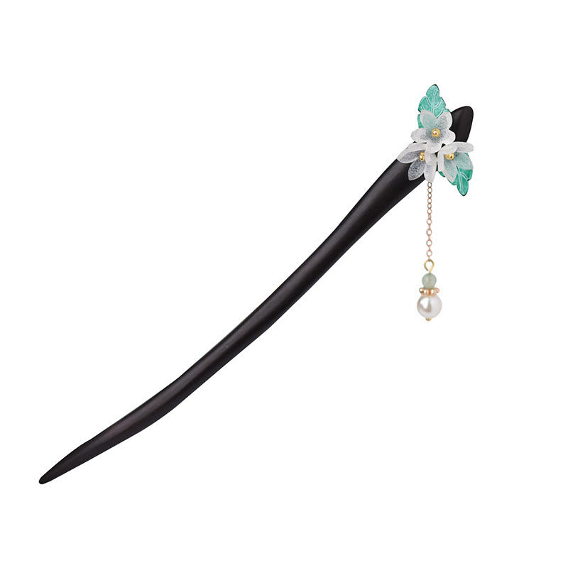 KarmaRipple's Lily Of The Valley Pearl Tassel Wood Hairpin p5