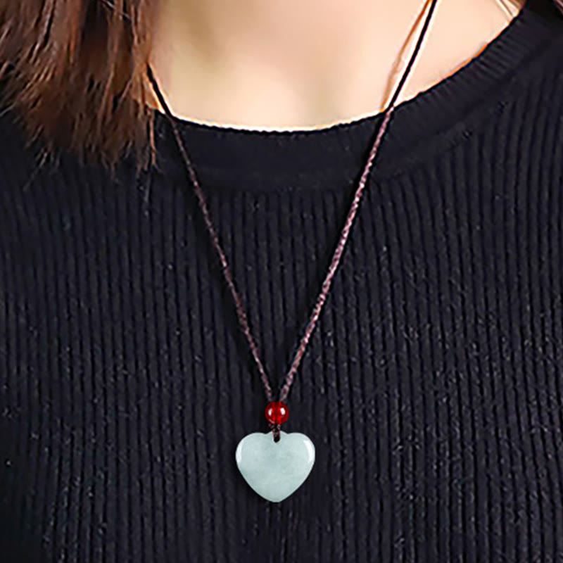 KarmaRipple's Jade Heart Prosperity Pendant Necklace p5