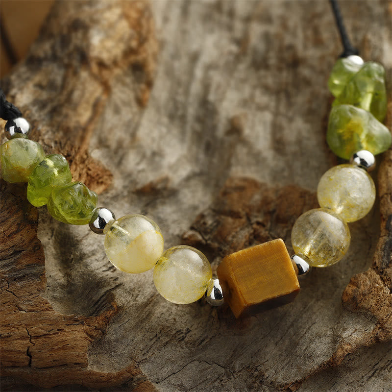 KarmaRipple's Find Your Joy Peridot Citrine Tiger Eye Peace Rope Bracelet p10