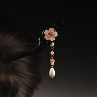 KarmaRipple's Ebony Flower Butterfly Blessing Hairpin