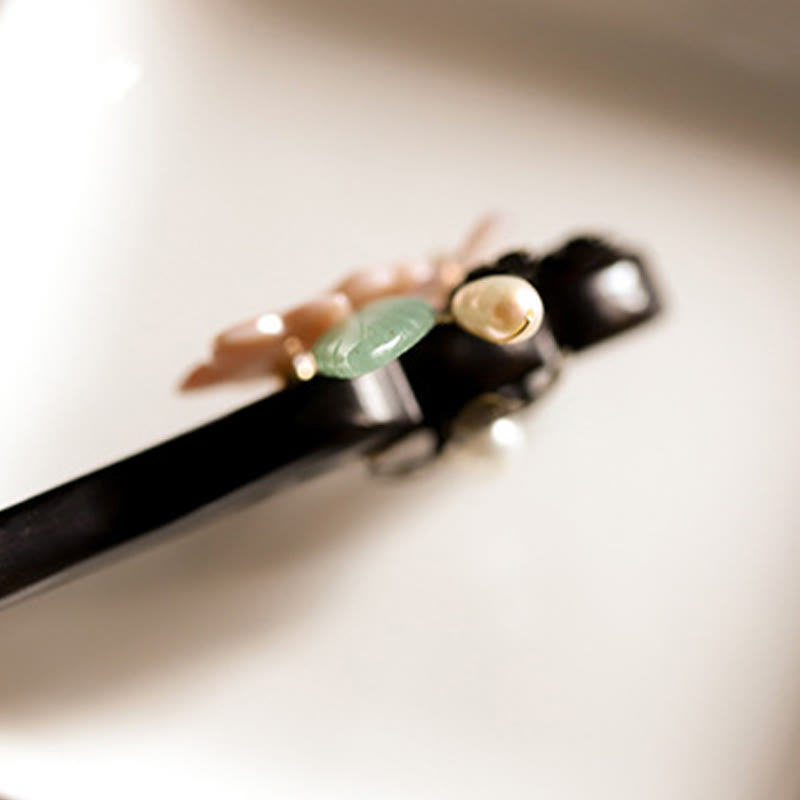 KarmaRipple's Ebony Shell Flower Leaves Blessing Hairpin p10