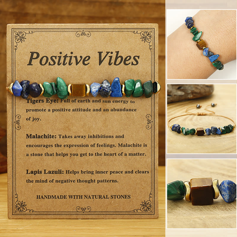 KarmaRipple's KarmaRipple Positive Vibes Malachite Tiger's Eye Lazurite Anti-anxiety Bracelet p10