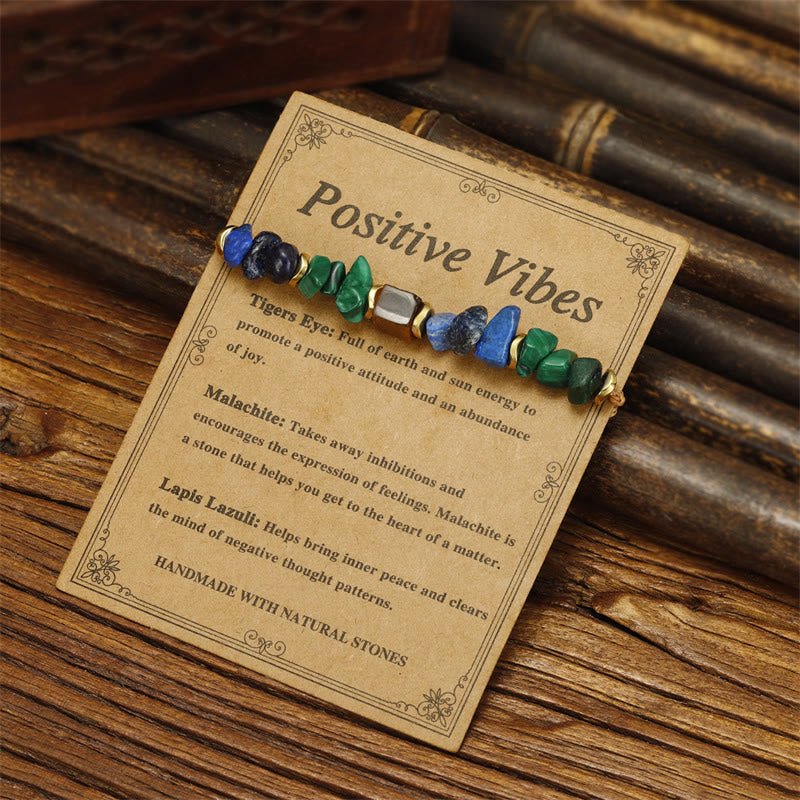 KarmaRipple's KarmaRipple Positive Vibes Malachite Tiger's Eye Lazurite Anti-anxiety Bracelet p3