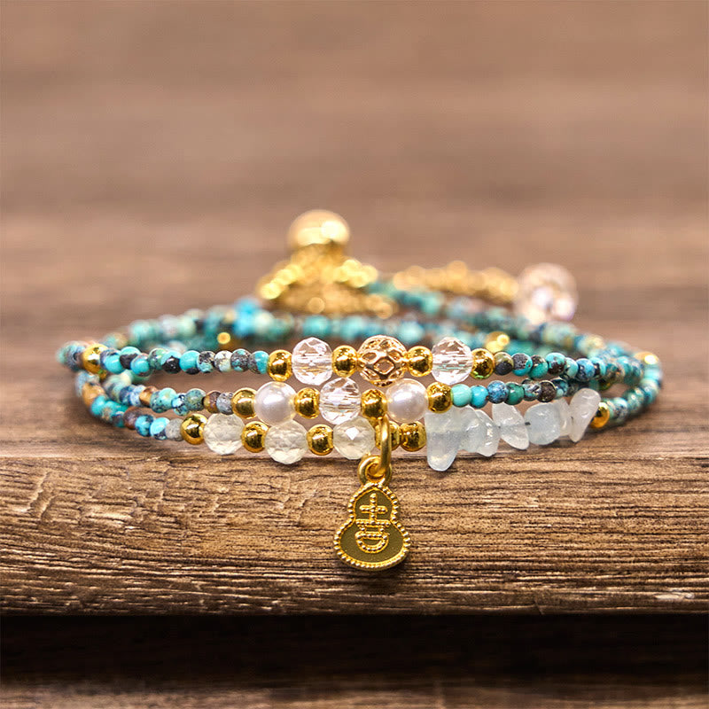 KarmaRipple's Turquoise Beaded Strength Triple Wrap Bracelet p3