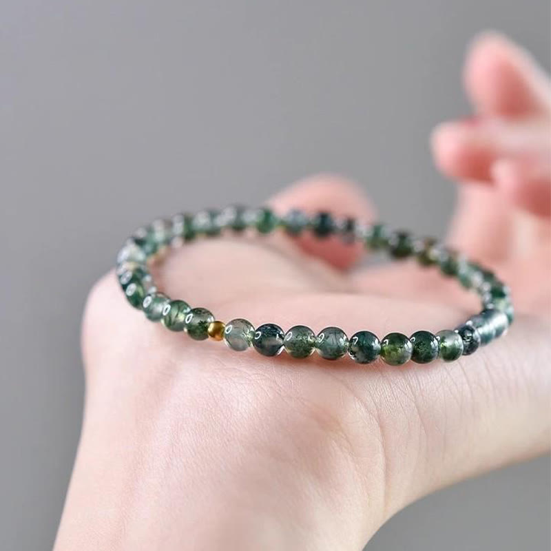 KarmaRipple's Moss Agate Fortunate Bead Soothing Bracelet p3