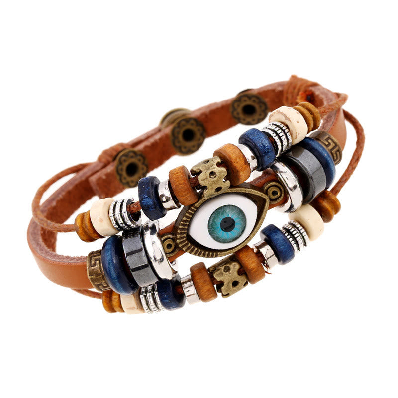 KarmaRipple's Tibetan Evil Eye Leather Adjustable Protection Bracelet p11