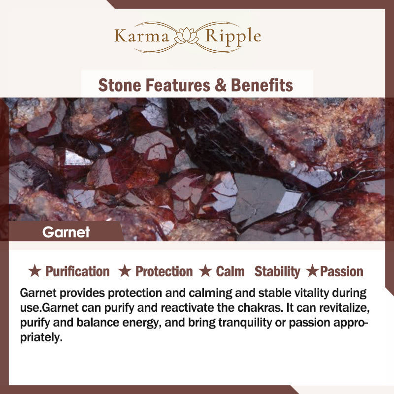 KarmaRipple's Retro 6mm Amethyst 4mm Garnet Multilayer Balance Bracelet p7