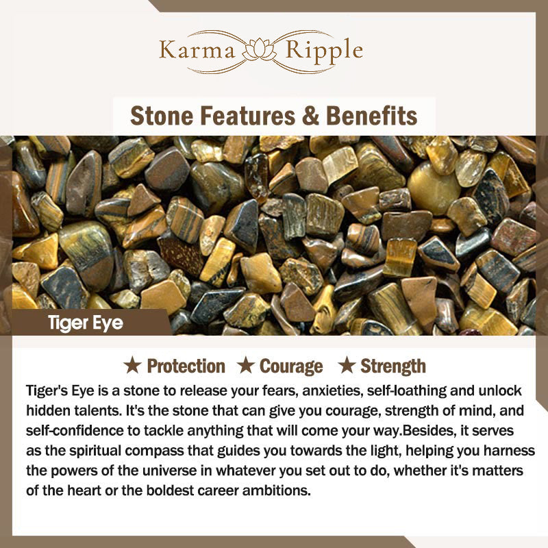 KarmaRipple's Authentic Black Obsidian Tiger's Eye Six True Words 'om Mani Padme Hum' Strength Love Bracelet p6