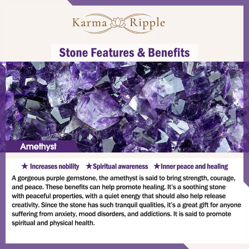 KarmaRipple's OM Lotus Symbol Various Gemstone Amethyst Tiger Eye Balancing Pendant Necklace p10