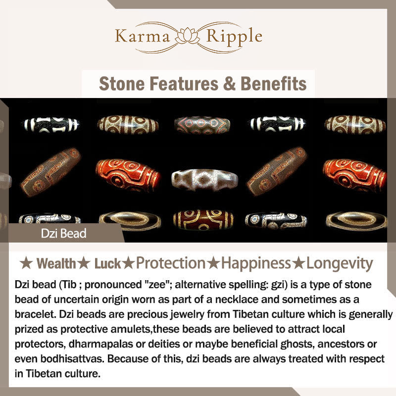 KarmaRipple's 108 Mala Beadwork Rudraksha Bodhi Seed Dzi Bead Fortune Wealth Bracelet p13