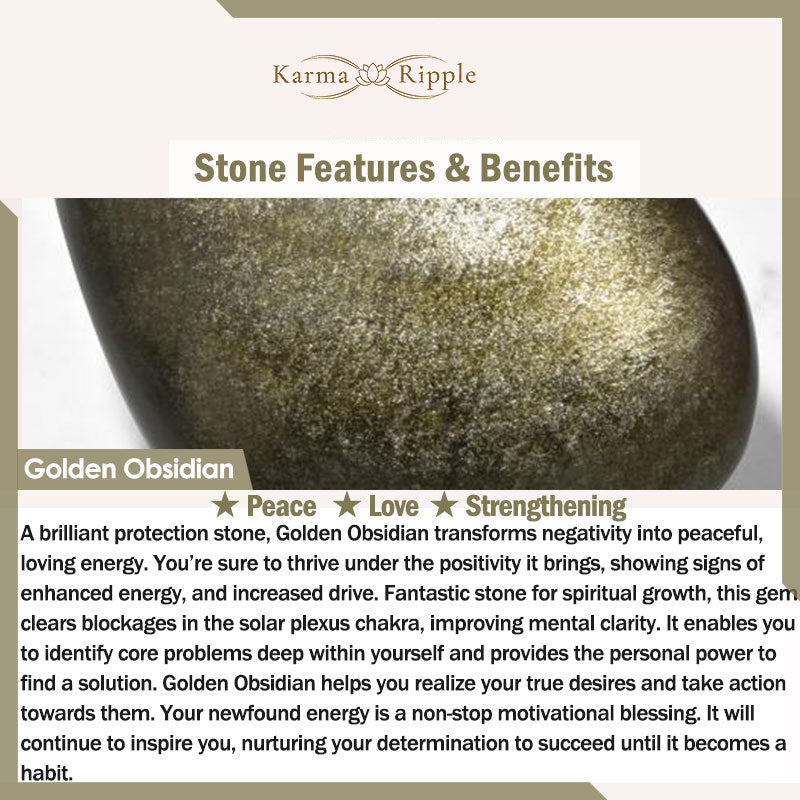 KarmaRipple's To Experience a Reversal of Fortune Rainbow Obsidian Gold Sheen Obsidian Protection Bracelet p12