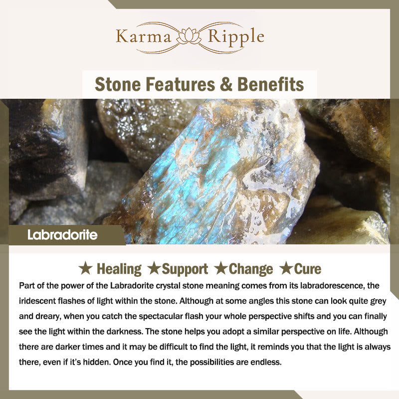 KarmaRipple's Labradorite Water Drop Support Balancing Pendant Necklace p11