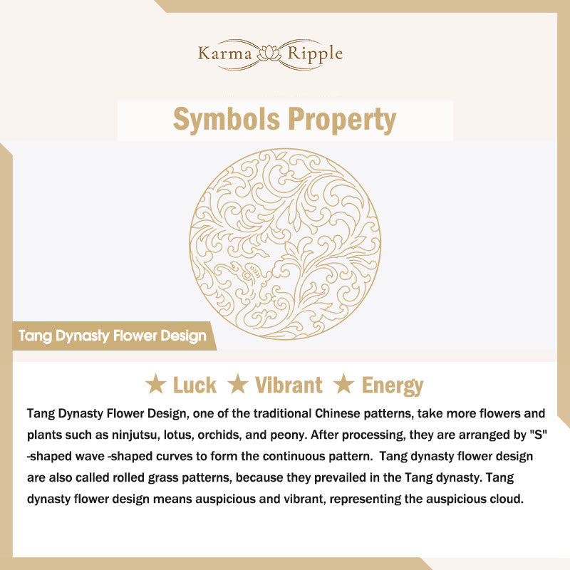 KarmaRipple's Tang Dynasty Flower Design Rose Flower Feather Carved Bronze Fortune Bracelet Bangle p7