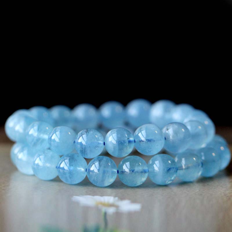 KarmaRipple's Authentic Aquamarine Amber Beadwork Serenity Balancing Bracelet p13