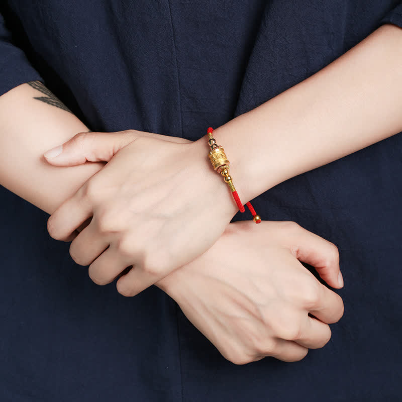 KarmaRipple's 999 Sterling Silver Om Mani Padme Hum Fortune Red String Bracelet p3