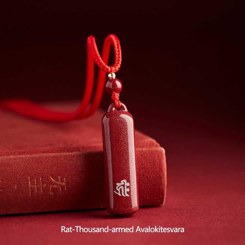 KarmaRipple's Chinese Zodiac Natal Buddha Cinnabar Amulet Protection String Pendant Necklace p41