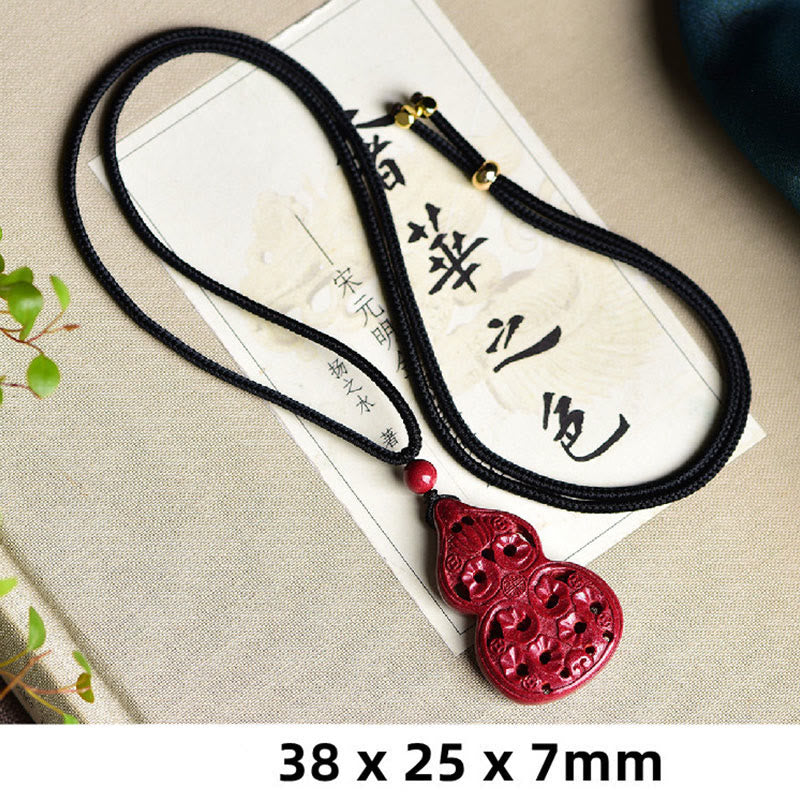 KarmaRipple's Laughing Buddha Yin Yang Chinese Zodiac Gourd Authentic Cinnabar Blessing Pendant Necklace p27