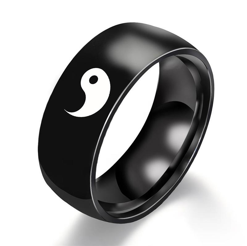 KarmaRipple's Yin Yang Balance Titanium Steel Pair Ring p7