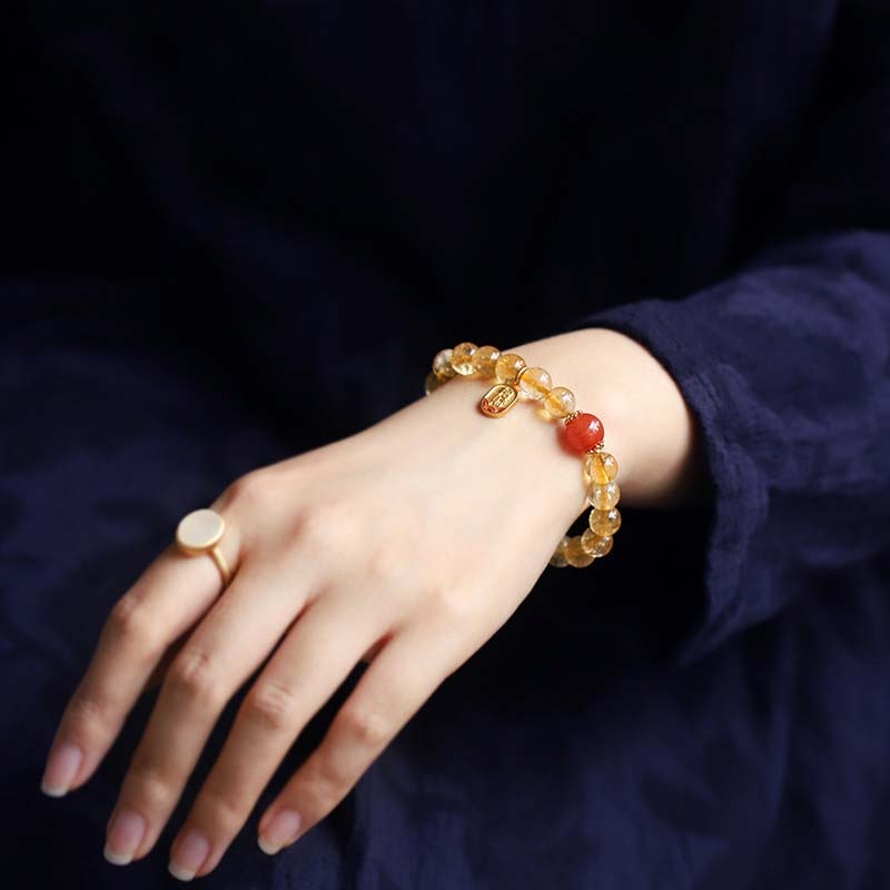 KarmaRipple's Citrine Red Agate Fortune Talisman Bracelet p4