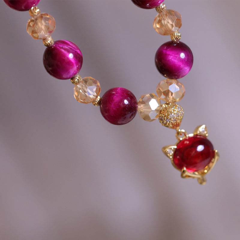 KarmaRipple's Red Tiger Eye PiXiu Fox Protection Self Confidence Bracelet p6