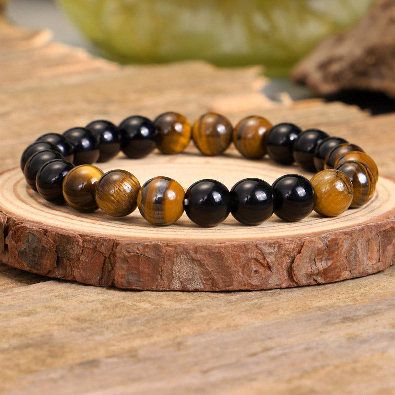 KarmaRipple's Tibetan Black Onyx Tiger Eye Protection Pendant Mala Set p6