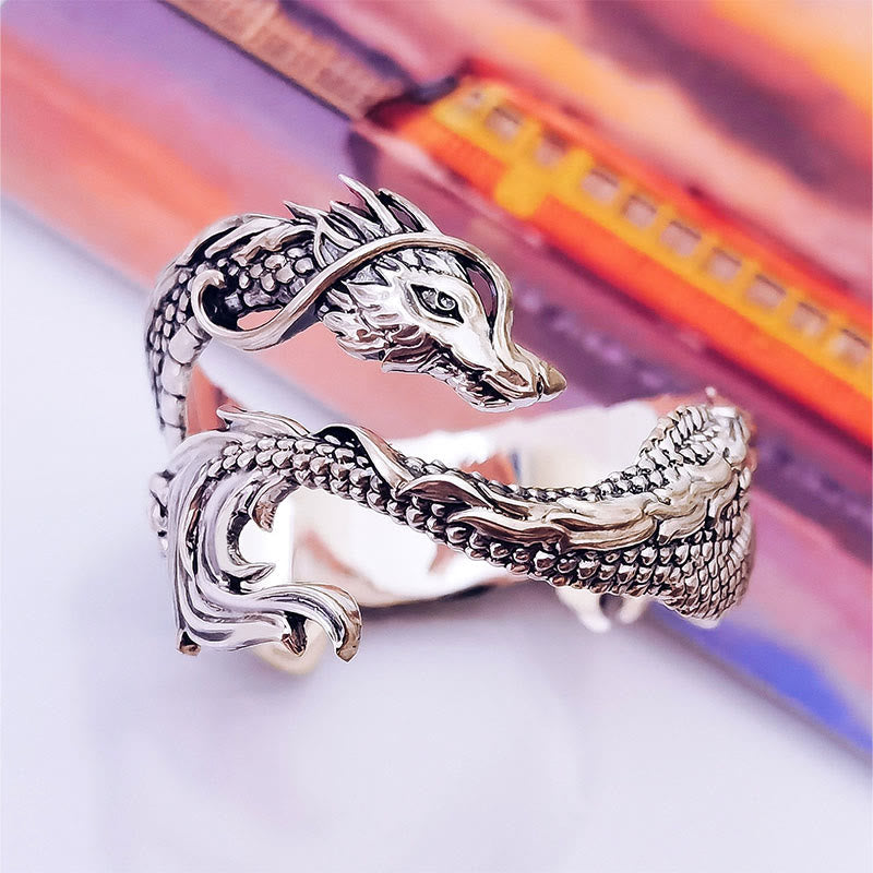 KarmaRipple's Vintage Dragon Pattern Protection Ring p2