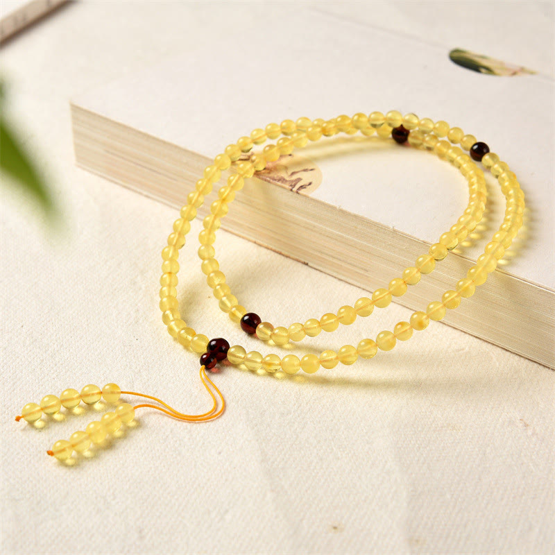 KarmaRipple's 108 Mala Beadwork Authentic Amber Clear Anxiety Bracelet p3