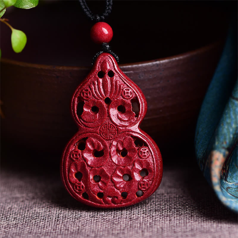 KarmaRipple's Laughing Buddha Yin Yang Chinese Zodiac Gourd Authentic Cinnabar Blessing Pendant Necklace p4