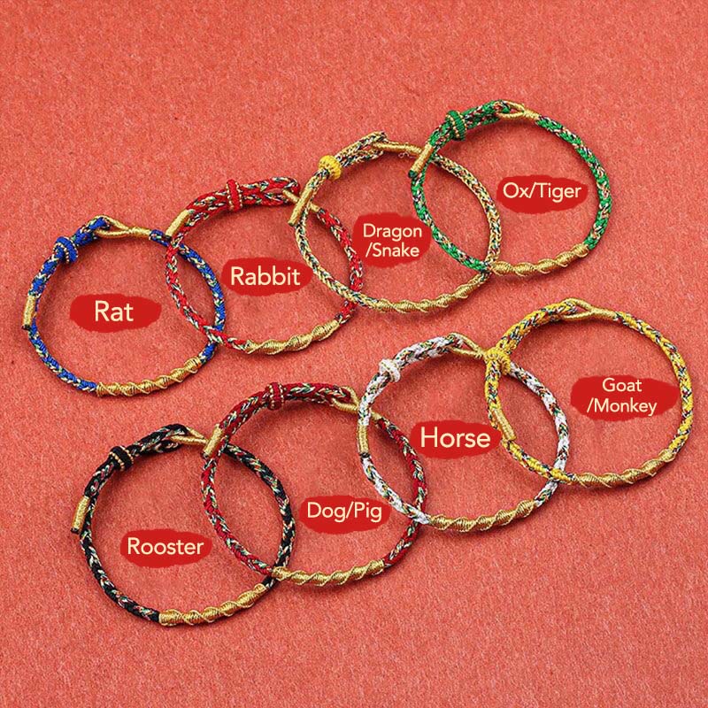 KarmaRipple's Handmade Chinese Zodiac Natal Buddha Protection Strength Woven String Bracelet p22