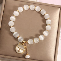 KarmaRipple's Cat's Eye Lovely Cat Pattern Pearl Love Talisman Bracelet