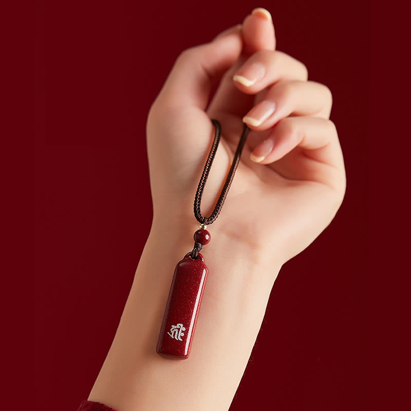 KarmaRipple's Chinese Zodiac Natal Buddha Cinnabar Amulet Protection String Pendant Necklace p20