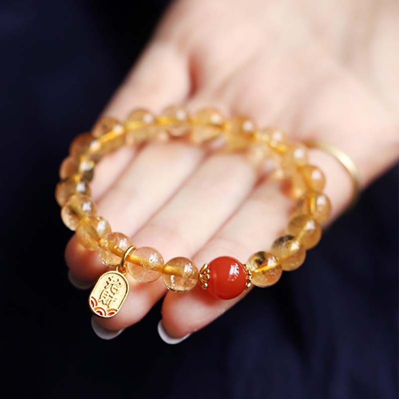 KarmaRipple's Citrine Red Agate Fortune Talisman Bracelet p5