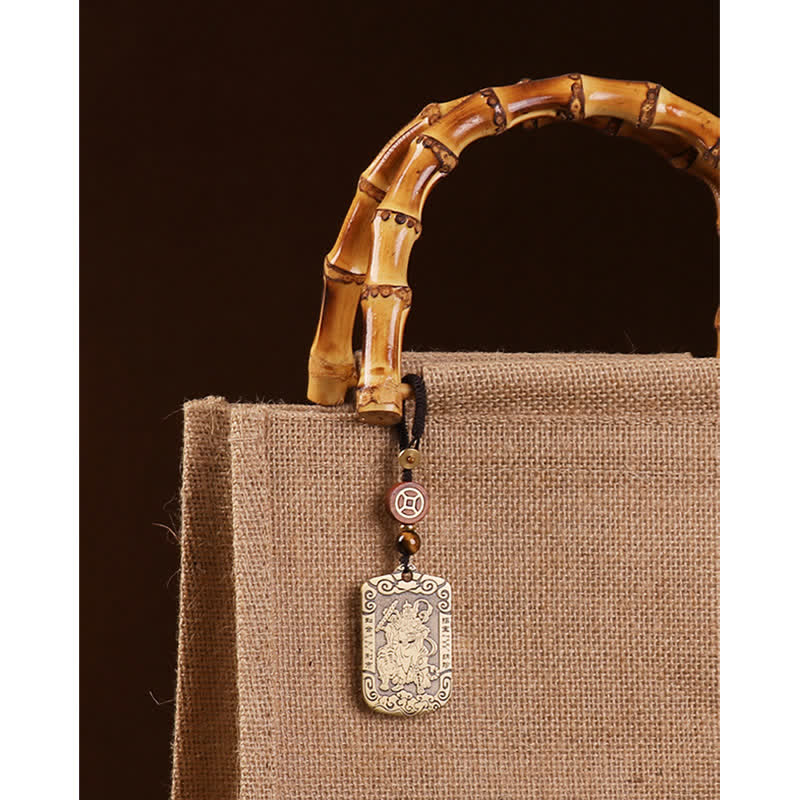 KarmaRipple's God of Wealth Zhao Gongming Bronze Protection Pendant Necklace Key Chain p8