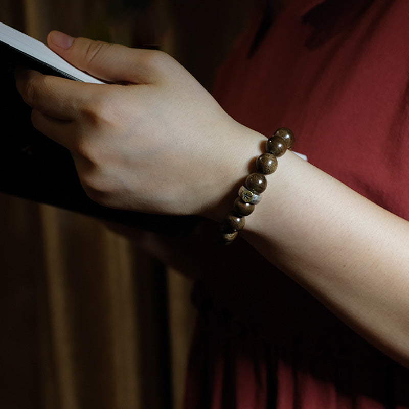 KarmaRipple's Chinese Zodiac Natal Buddha Kalimantan Agarwood Red Agate Amber 925 Sterling Silver Bracelet p4