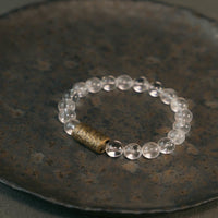 KarmaRipple's Ivory Gemstone Red Hematoid Quartz Gold Rutilated Quartz Purple Phantom Protection Bracelet