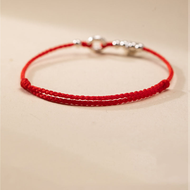 KarmaRipple's 925 Sterling Silver Auspicious Clouds Peace Buckle Safe And Sound Bracelet Anklet ( p10