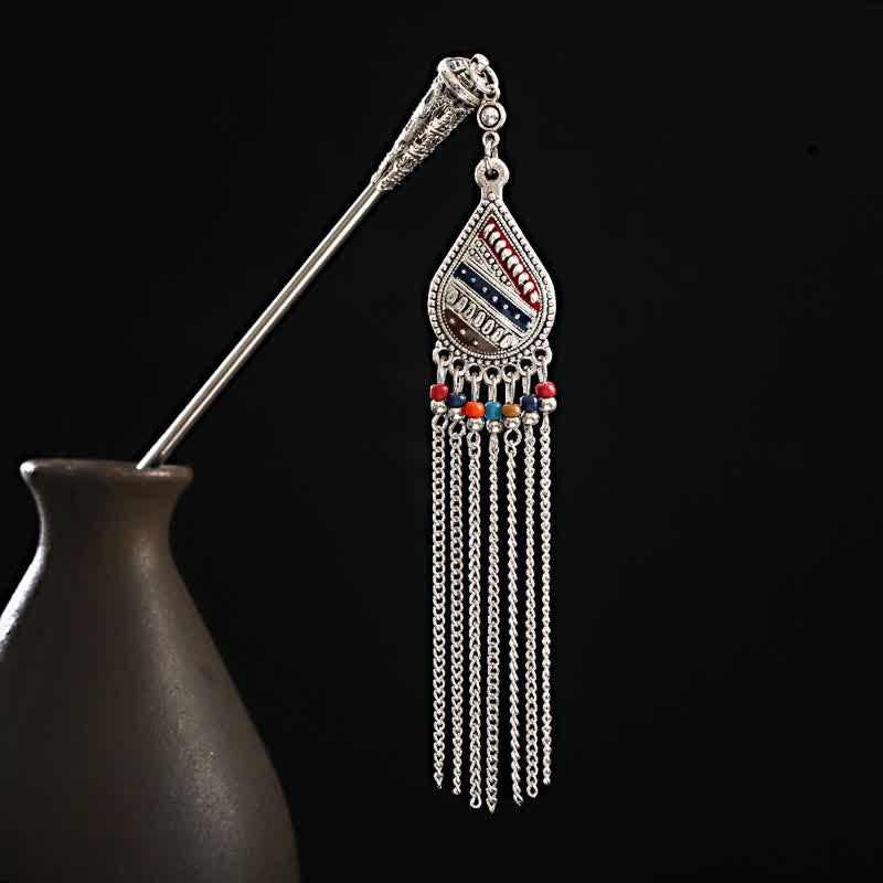 KarmaRipple's Water Drop Lily of the Valley Flowers Tassels Confidence Hairpin p3