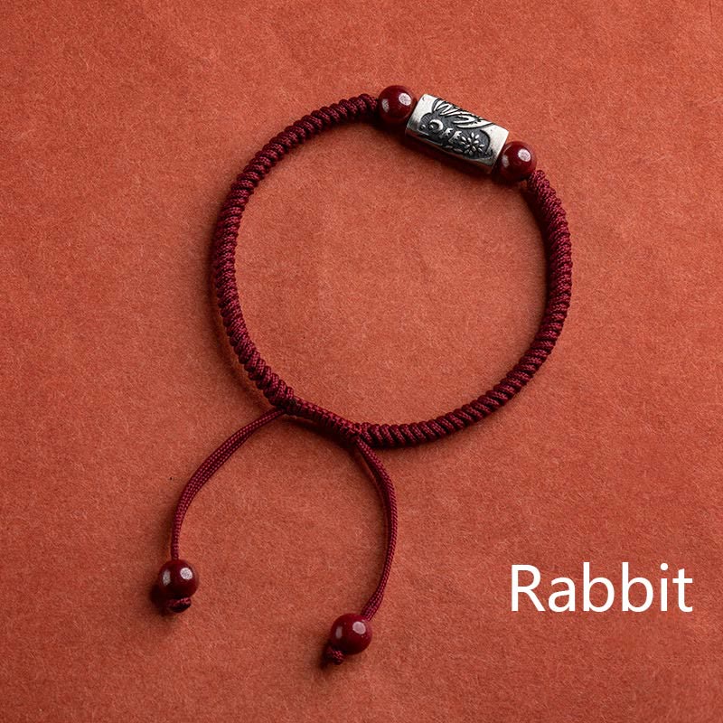 KarmaRipple's 925 Sterling Silver 12 Chinese Zodiac Cinnabar String Bracelet p39
