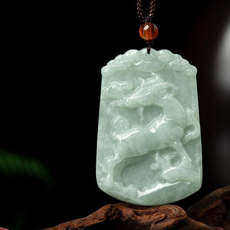 KarmaRipple's Authentic Jade 12 Chinese Zodiac Abundance Amulet Necklace Pendant p36
